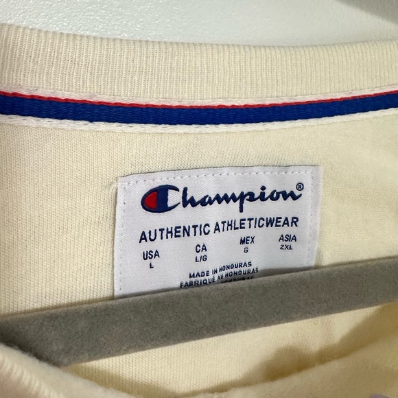 CHAMPION CREWNECK (NEVER WORK) SIZE LARGE 💛 - Picture 3 of 3